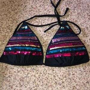 Black Sequined bikini top
